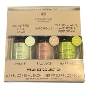 New Chesapeake Bay Mind and Body Wellness Collection Pure Essential Oils Set